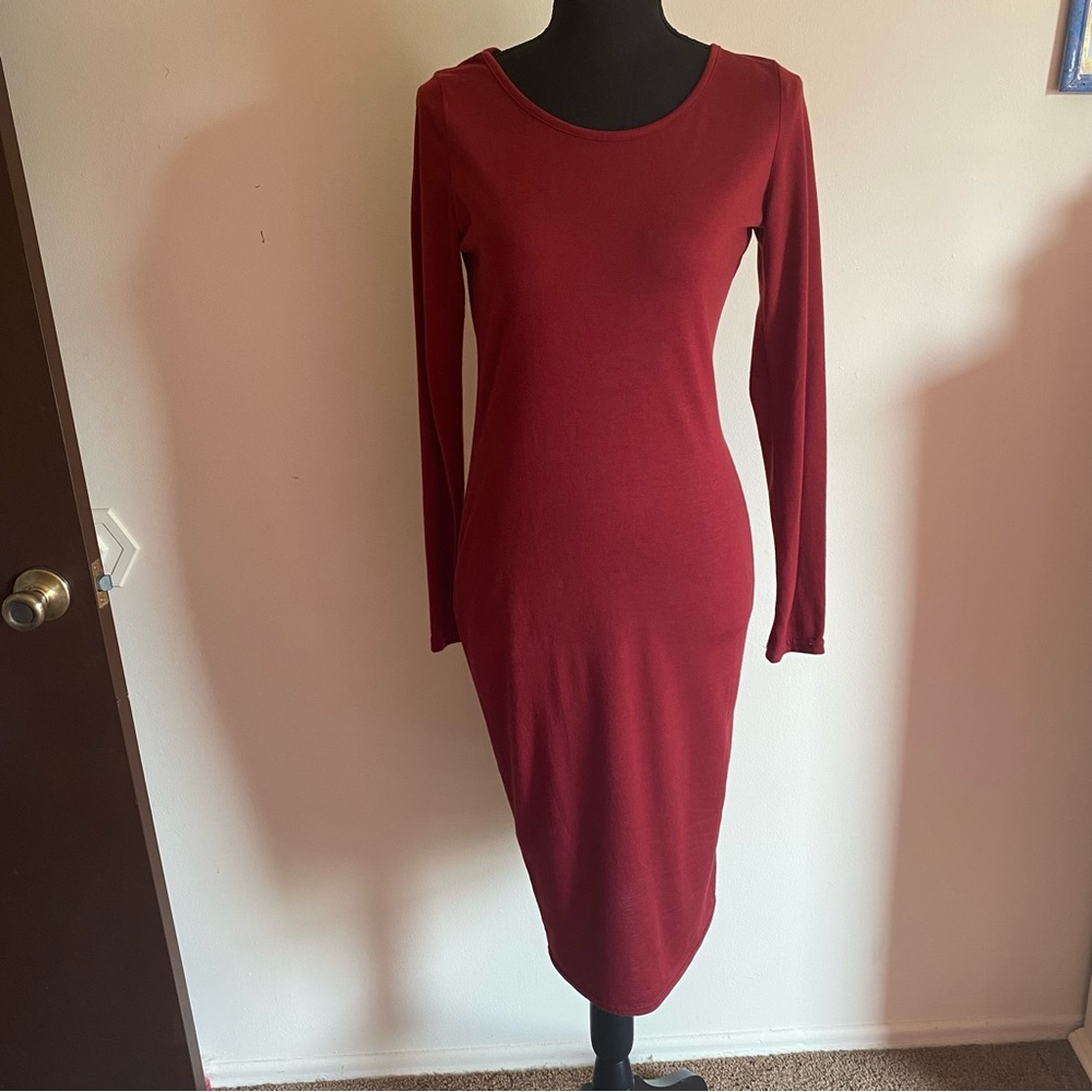 Burgundy Bodycon Dress